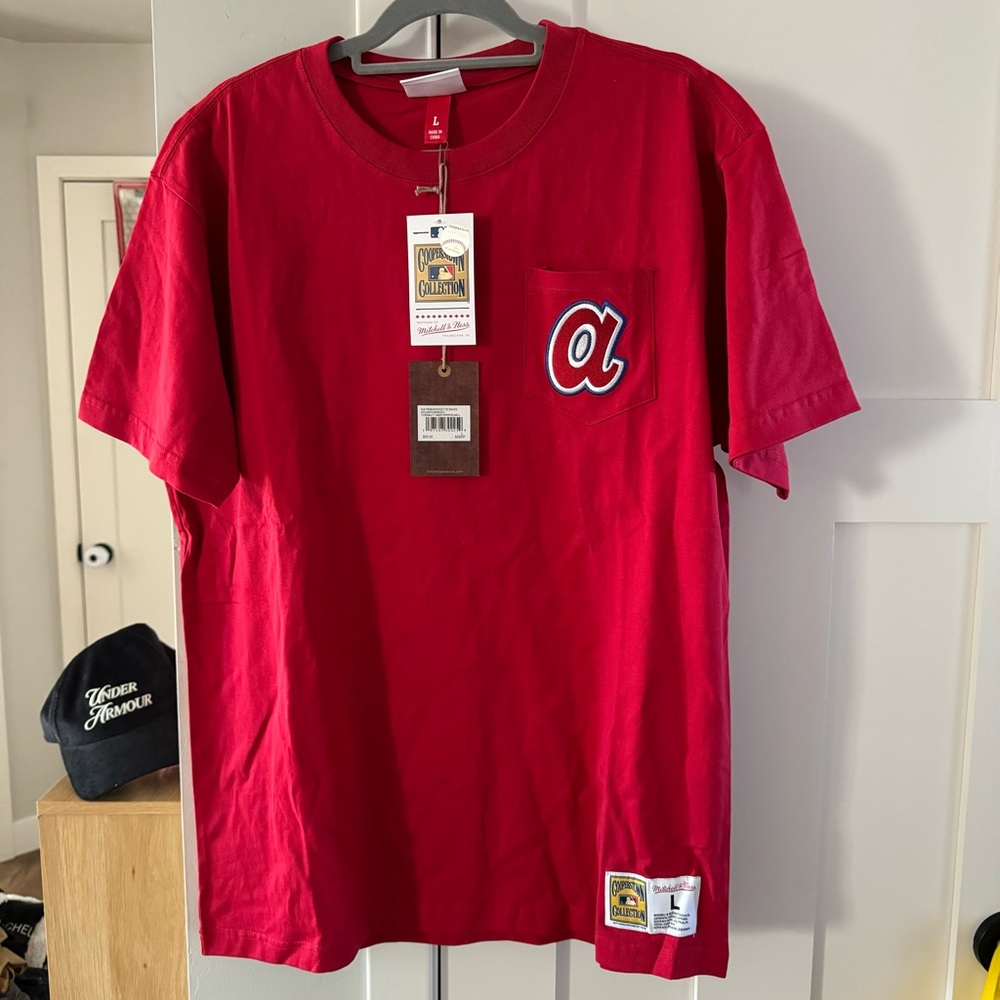 NWT Mitchell & Ness Atlanta Braves Short Sleeve Tee Mens Large